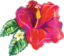 Tropical Hibiscus Red Flower, 30" Balloon Mighty Bright
