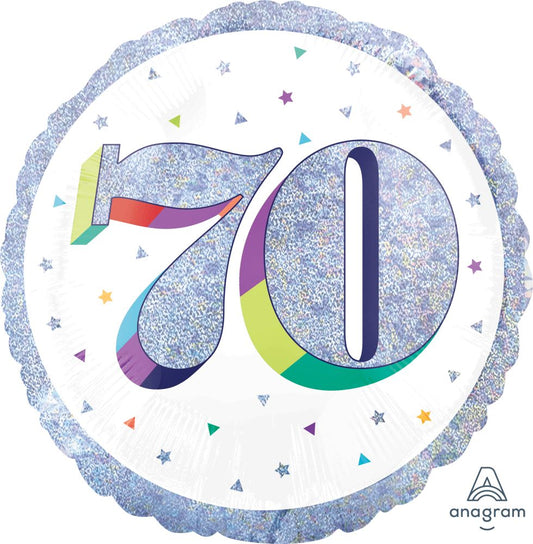 Holographic Iridescent 70th Balloon