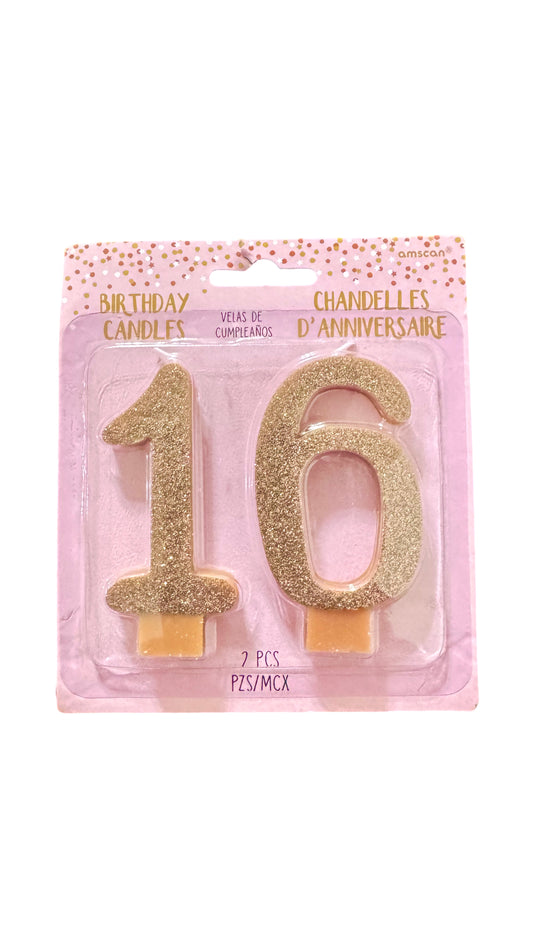 Sweet 16 Sparkly Candle