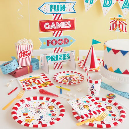 Circus Carnival Dinner 9in Plates, 8ct