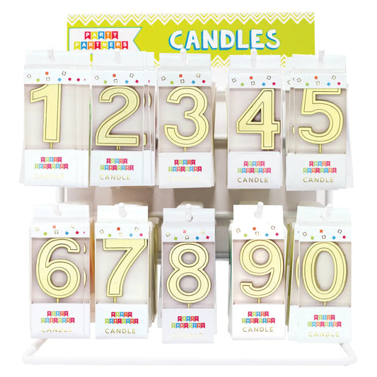 Gold Candle Cake Top  Number