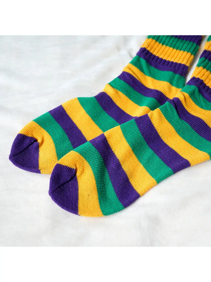 Mardi Gras Slouchy Socks