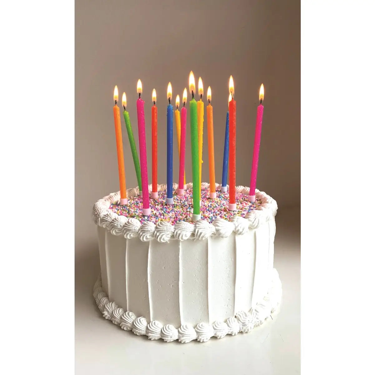 Tall Neon Rainbow Gradient 16 Candle Set