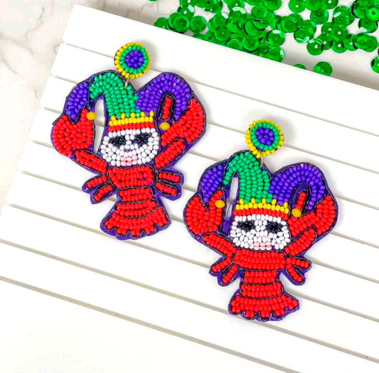 Mardi Gras Joker Earring