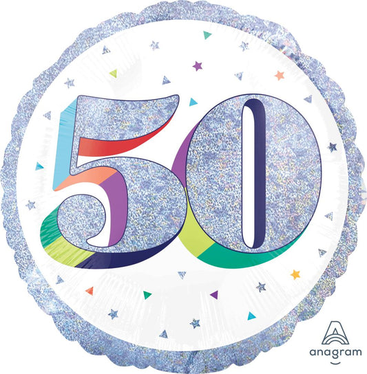 Holographic Iridescent 50th Balloon