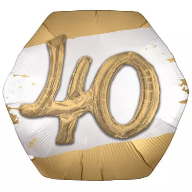 Satin Gold 40th 3D Balloon