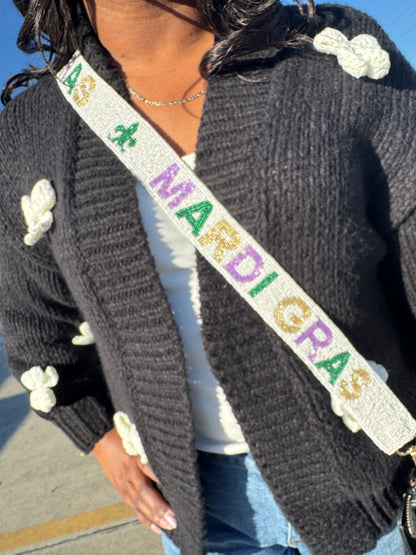 Mardi Gras White Strap