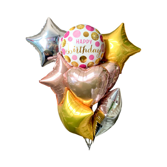 Birthday Dots & Stars (9pc) Balloon Bouquet*