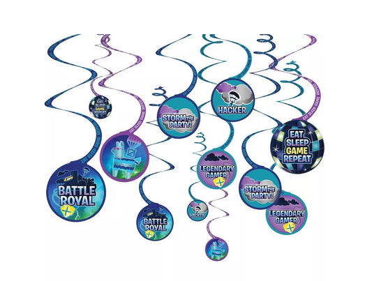 Battle Royal Swirl Decorations 12ct Cardstock Decorations