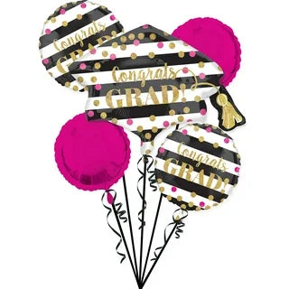 Pink &  Gold Dot Grad Bouquet