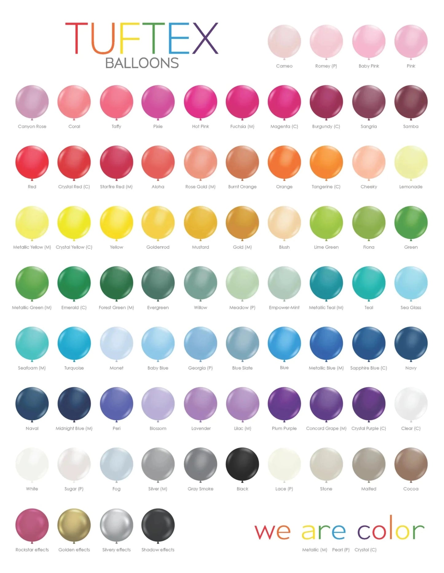 Classic Balloon Bar Colors (Helium)