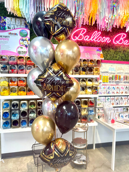 Happy Birthday Art Deco (12pc) Balloon Bouquet*