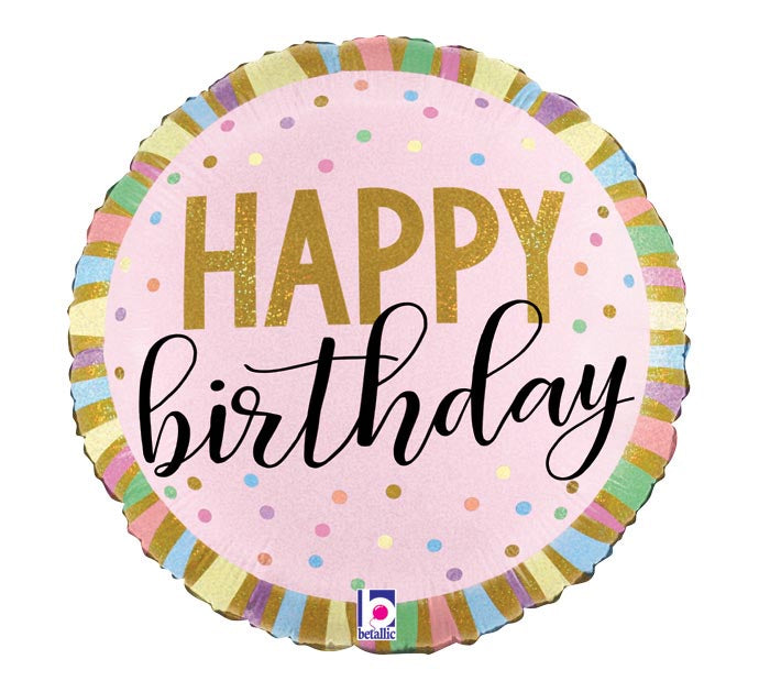Birthday Stripes, 18" Balloon*