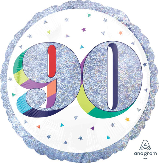 Holographic Iridescent 90th Balloon