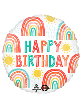 Retro Rainbow Sunshine Balloon