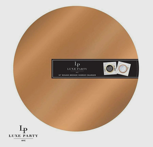 13" Bronze Round Light Weight Mirror Charger Plate | 1 Charger
