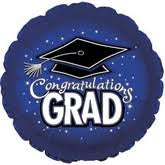 Navy Blue Congratulations Grad Balloon