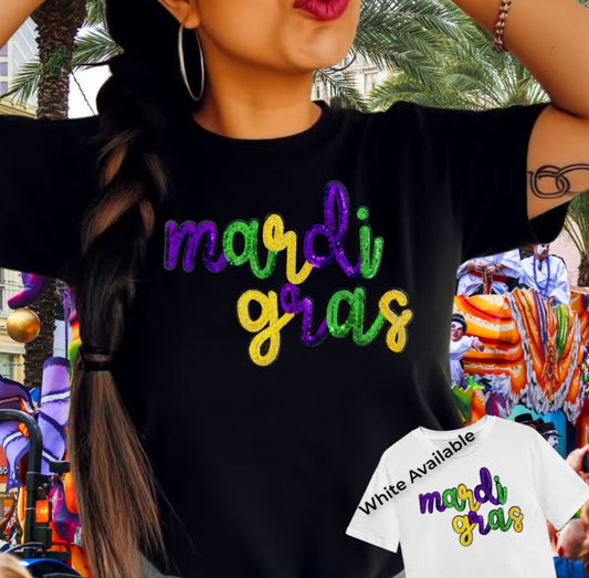 Mardi Gras Shiny Sequence T-Shirt