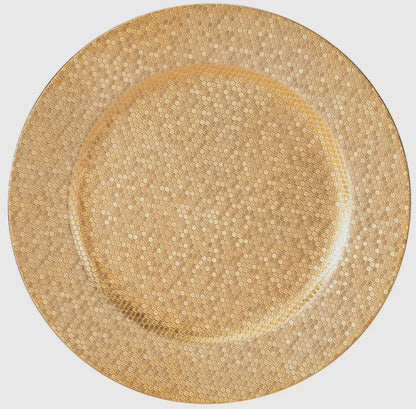 13” Gold Fish Scale  Round Light Weight Charger Plate | 1 Charger