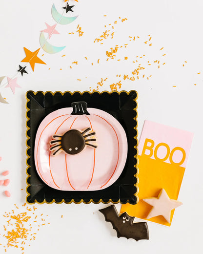 Happy Haunting Pink Pumpkin Shaped 7" Plate