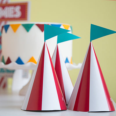 Circus Carnival Party Hats, 8ct