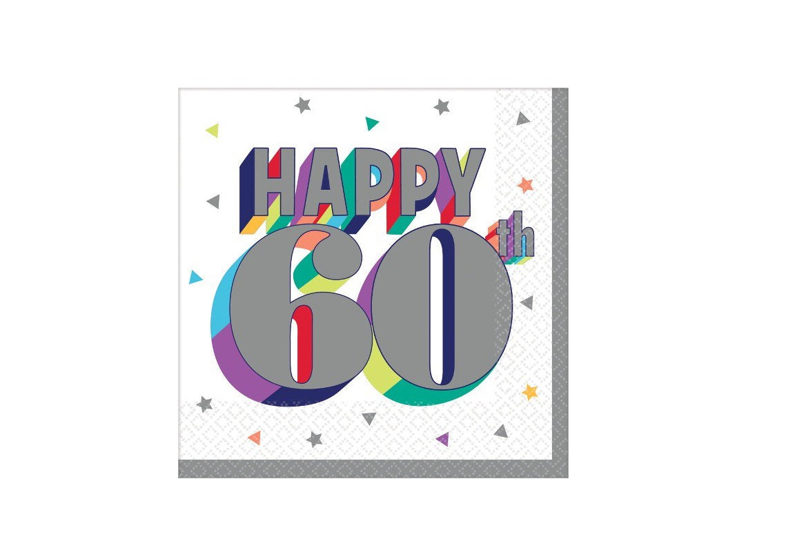 Copy of Over the Hill 'Here's to 60' Lunch Napkins (16ct)