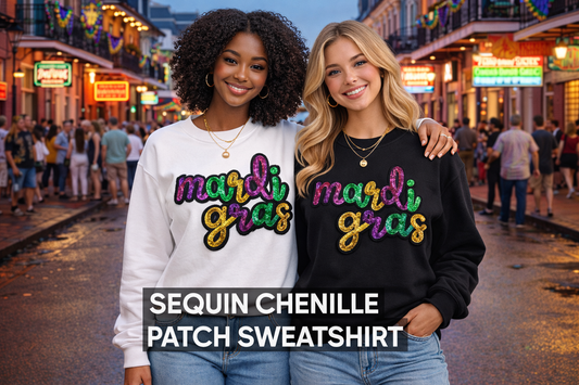 Mardi Gras Sequin Chenille Sweater