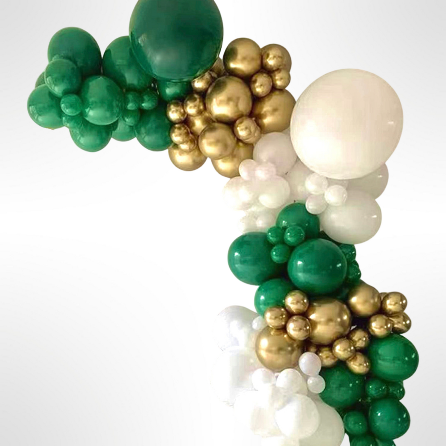 Dark Green White & Gold BALLOON GARLAND (TO GO NO INSTALL)