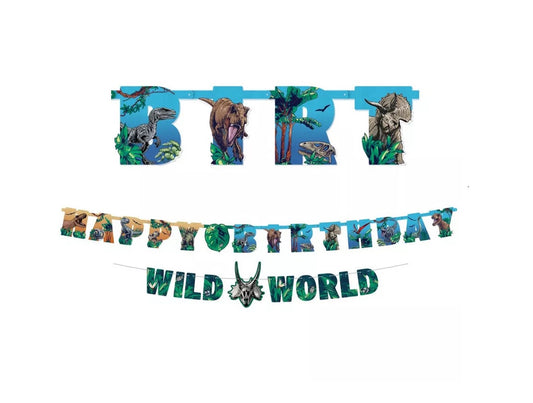 Jurassic World Birthday Cardstock Letter Customizable Banners, 2ct