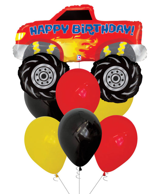 Monster Truck Birthday Latex Balloons Bouquet