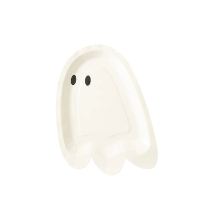 HEY PUMPKIN GHOST SHAPED PAPER PLATE