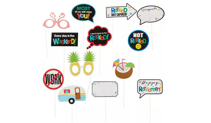 Happy Retirement Celebration Photo Booth Props 13ct