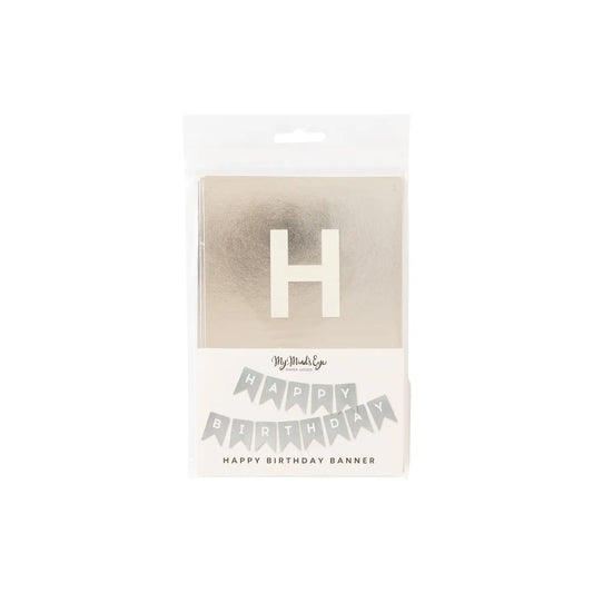 Silver Happy Birthday Banner