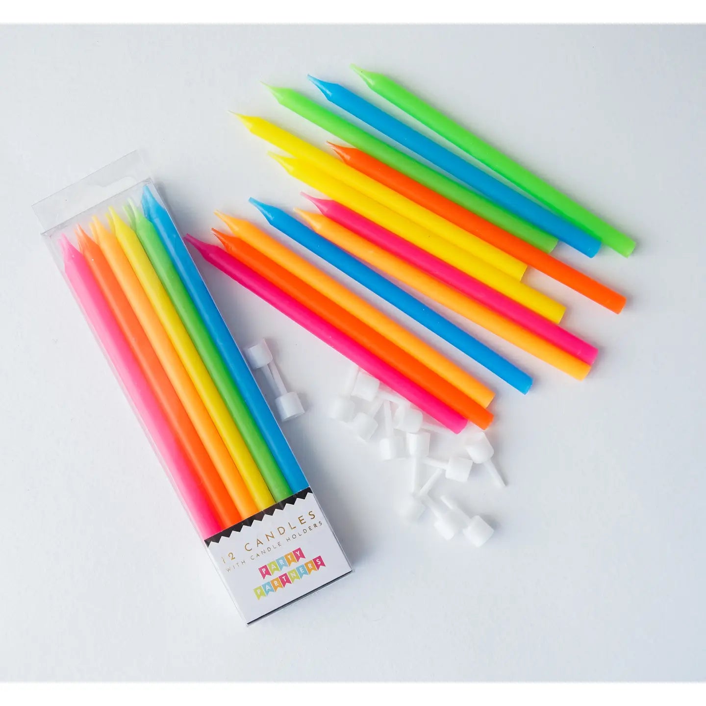 Neon Rainbow Gradient 12 Candle Set