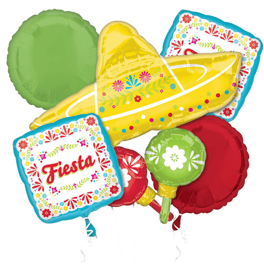Viva La Party Foil Balloon Bouquet, 5pc