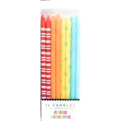 Tall Mixed Rainbow 16 Candle Set