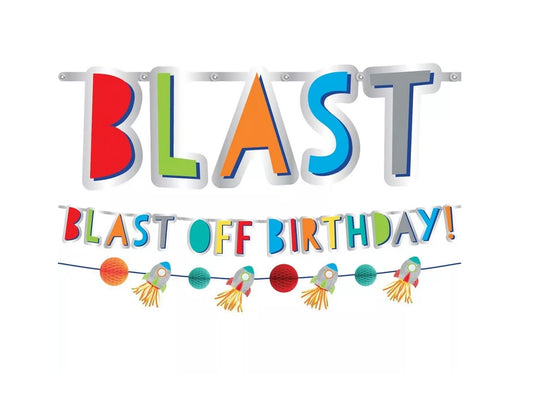 Blast Off Birthday Banners 2ct