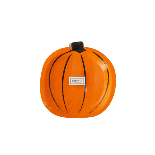 Boo Crew Watercolor Pumpkin Shaped Plate
