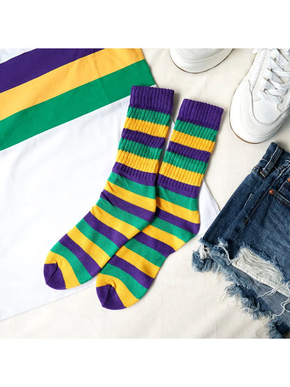 Mardi Gras Slouchy Socks