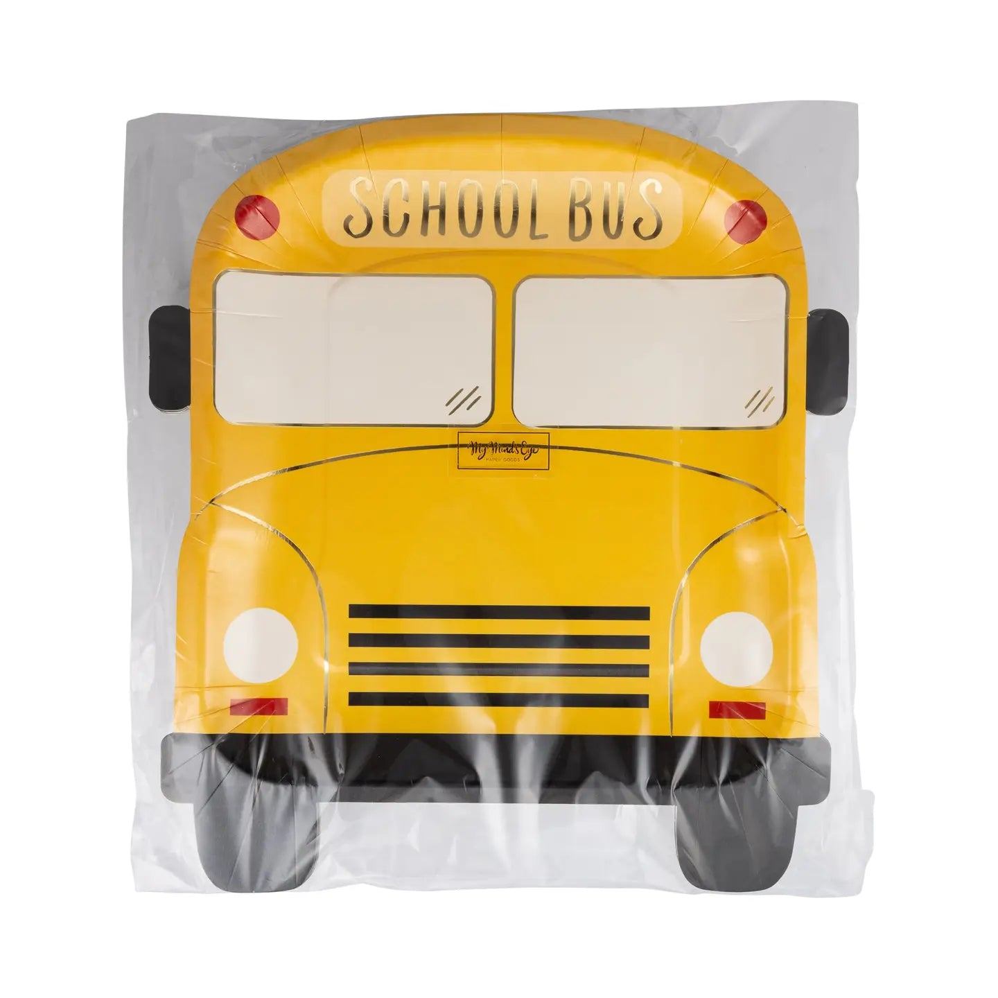 School Bus Shaped Paper Plate, 8 Count*