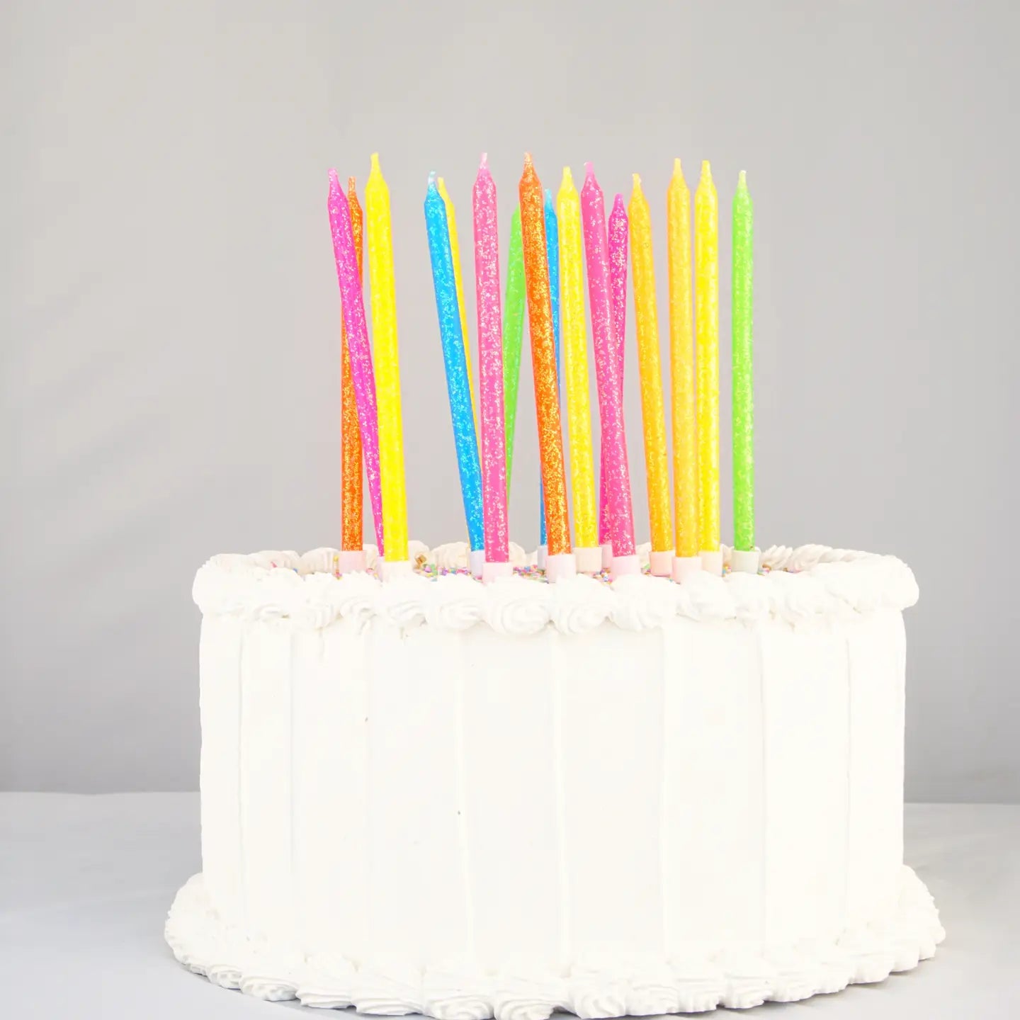 Tall Neon Rainbow Gradient 16 Candle Set