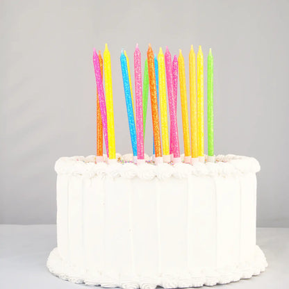 Tall Neon Rainbow Gradient 16 Candle Set