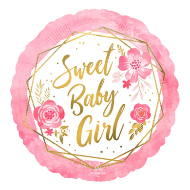 Sweet Baby Girl Mylar Balloon