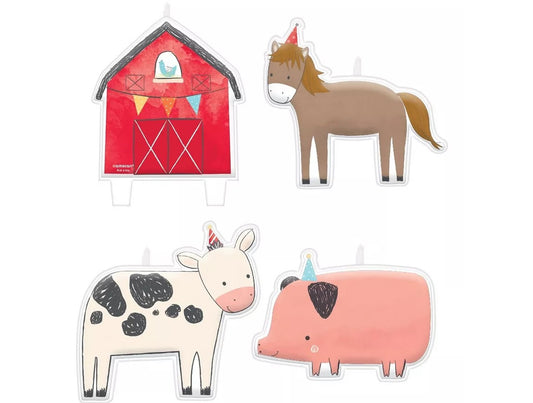 Friendly Farm Birthday Candles 4ct (Wax Candles)