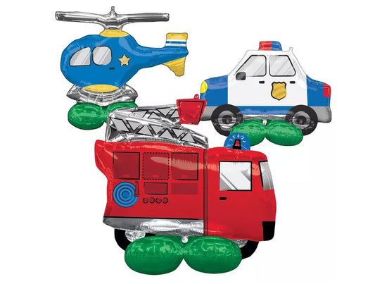 AirLoonz First Responders Foil Balloon Set, 3pc
