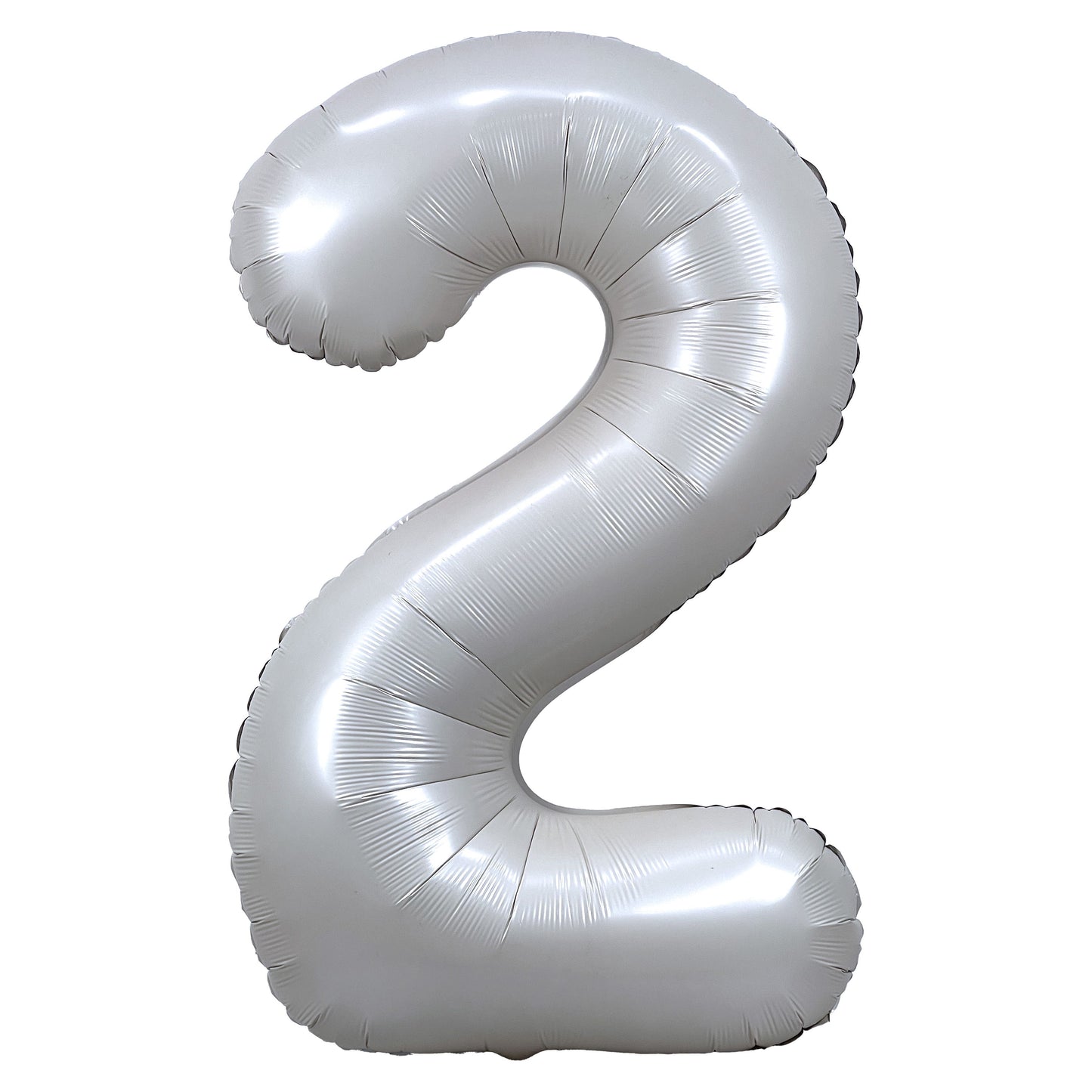 Chrome White Number Balloons, 34"