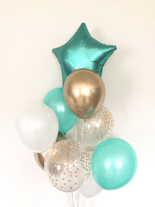 Green N Gold Luxe 10pc Balloon Bundle