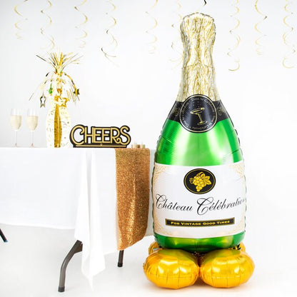 AirLoonz Bubbly Wine Bottle Balloon, 60in