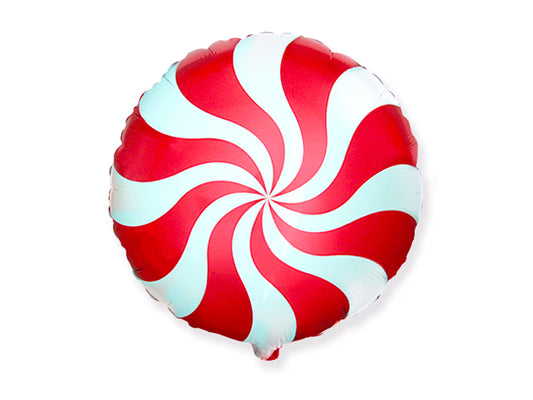 Red/White Swirl Peppermint Balloon