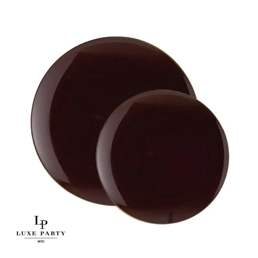 Latte• Gold Plastic Plates | 10 Pack
